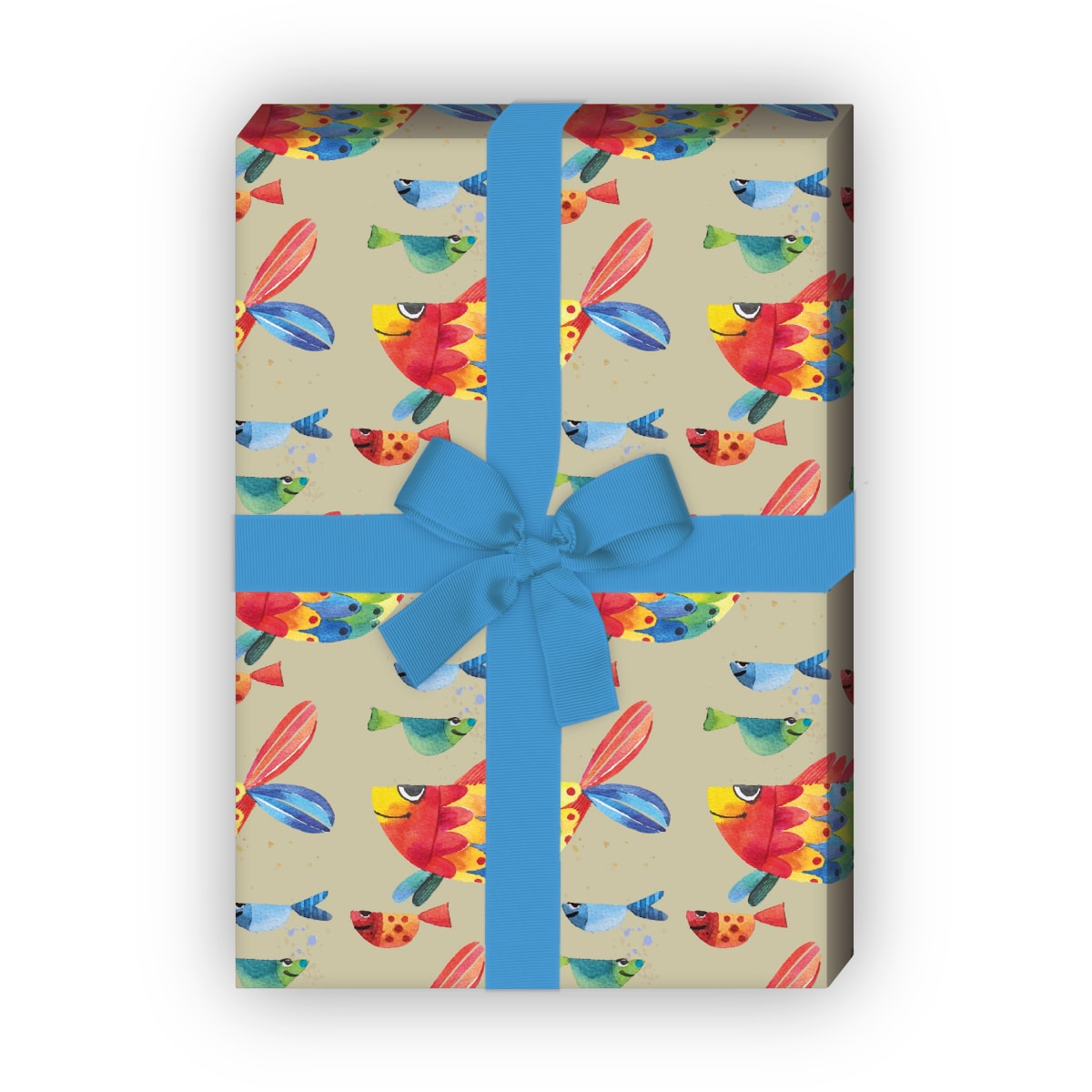 Kartenkaufrausch: Lustiges Geschenkpapier mit Regenbogen aus unserer Tier Papeterie in beige