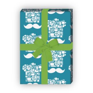 Kartenkaufrausch: Schickes Kochmützen Geschenkpapier mit aus unserer Designer Papeterie in blau