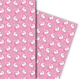Kartenkaufrausch: Mädchen Geschenkpapier mit geflügeltem aus unserer Kinder Papeterie in rosa