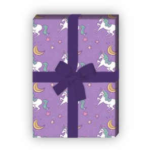 Kartenkaufrausch: Traumhaftes Geschenkpapier mit Einhorn aus unserer Kinder Papeterie in lila