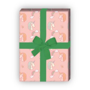 Kartenkaufrausch: Mädchen Geschenkpapier mit Einhörnern aus unserer Kinder Papeterie in rosa