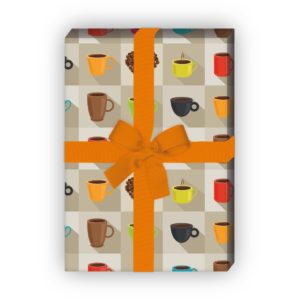 Kartenkaufrausch: Modernes Kaffeepausen Geschenkpapier mit aus unserer Designer Papeterie in beige