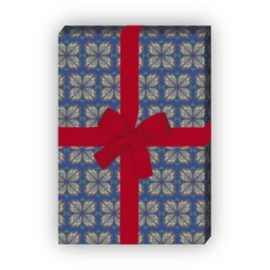 Kartenkaufrausch: Elegantes grafische Geschenkpapier mit aus unserer florale Papeterie in blau