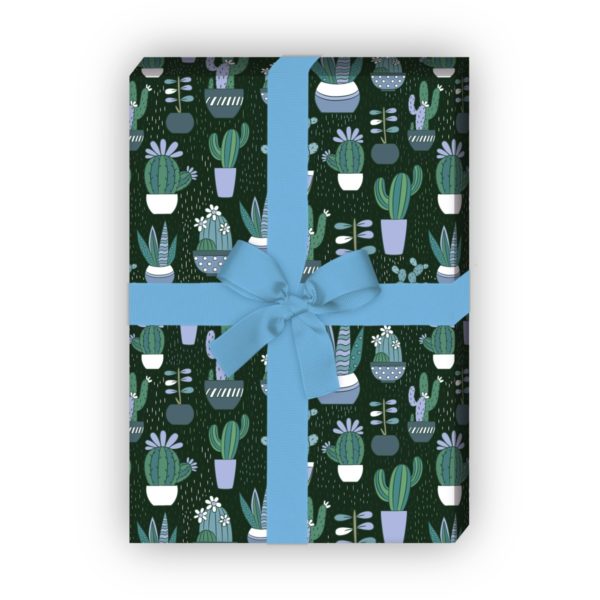 Kartenkaufrausch: Nettes Kaktus Geschenkpapier mit aus unserer Geburtstags Papeterie in grün