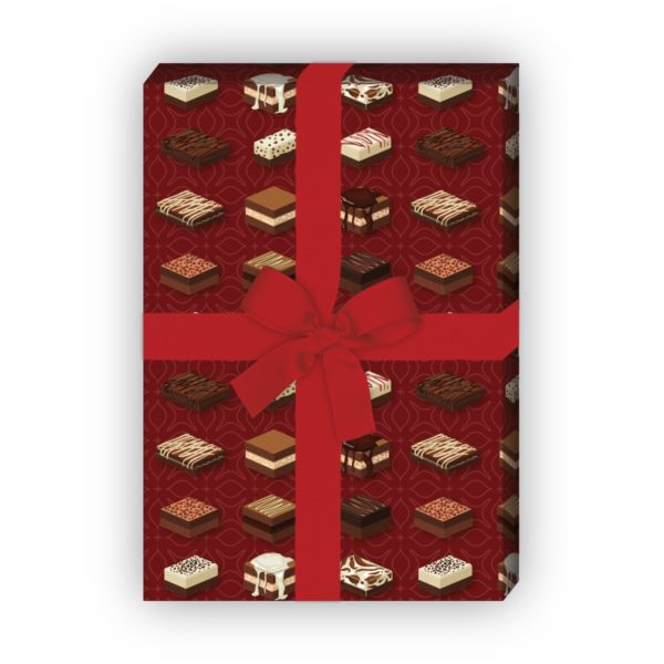Kartenkaufrausch: Leckeres Pralinen Geschenkpapier mit aus unserer Designer Papeterie in rot