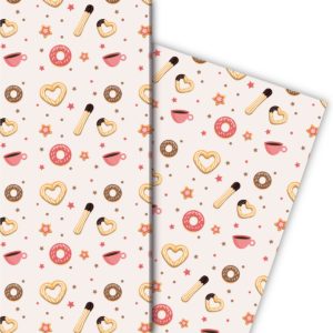 Kartenkaufrausch: Köstliches Keks Geschenkpapier mit aus unserer Designer Papeterie in weiß