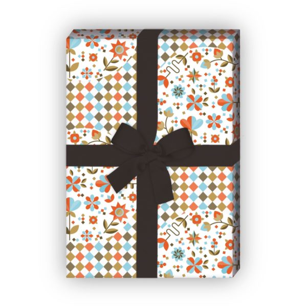 Kartenkaufrausch: Modernes grafisches Geschenkpapier mit aus unserer florale Papeterie in weiß