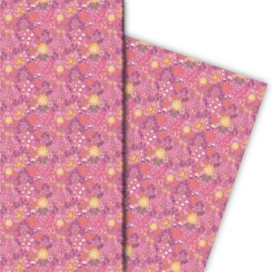 Kartenkaufrausch: Klassisches Blüten Geschenkpapier mit aus unserer florale Papeterie in rosa