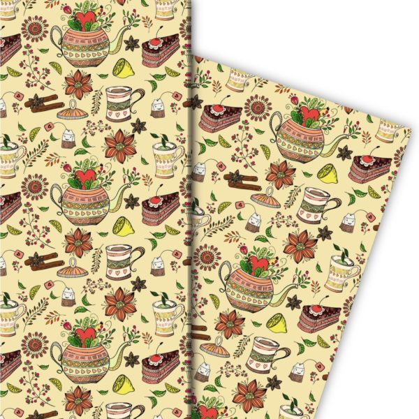 Kartenkaufrausch: Kaffee Klatsch Geschenkpapier mit aus unserer Designer Papeterie in multicolor