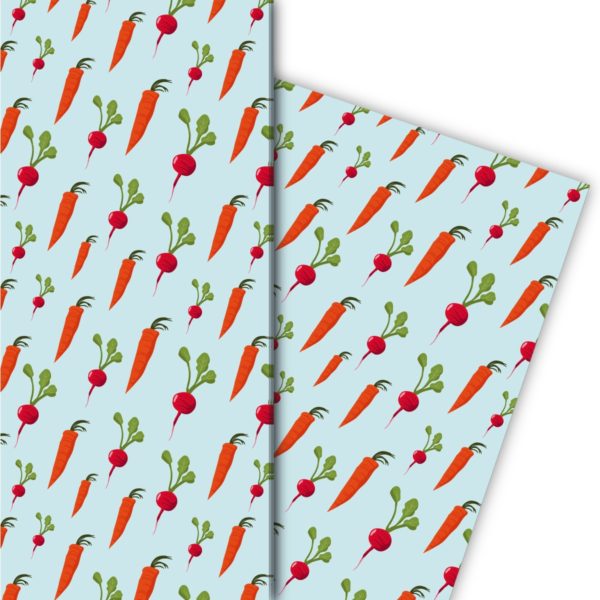 Kartenkaufrausch: Leckeres Gemüse Geschenkpapier mit aus unserer Designer Papeterie in rot