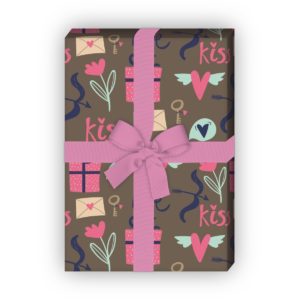 Kartenkaufrausch: Romantisches Liebes Geschenkpapier mit aus unserer Liebes Papeterie in braun