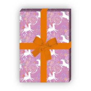 Kartenkaufrausch: Einhorn Geschenkpapier mit Herzen aus unserer Kinder Papeterie in rosa