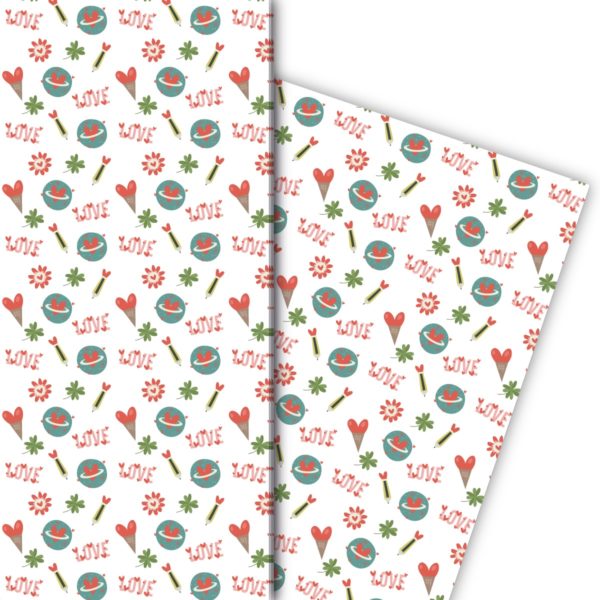 Kartenkaufrausch: Zauberhaftes Liebes Geschenkpapier mit aus unserer Liebes Papeterie in weiß