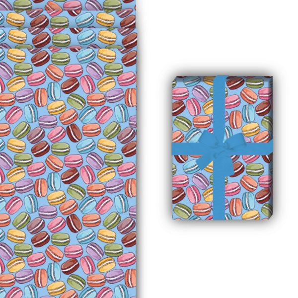 Designer Geschenkverpackung: Süßes Geschenkpapier mit bunten von Kartenkaufrausch in hellblau