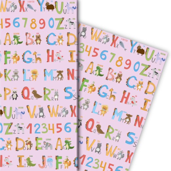 Kartenkaufrausch: Niedliches Kinder Geschenkpapier mit aus unserer Einschulungs Papeterie in rosa