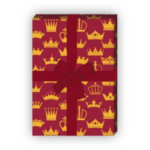 Kartenkaufrausch: Geburtstags Geschenkpapier mit Kronen aus unserer Geburtstags Papeterie in rot