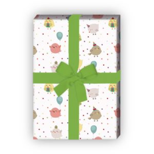 Kartenkaufrausch: Lustiges Geburtstags Geschenkpapier mit aus unserer Geburtstags Papeterie in weiß