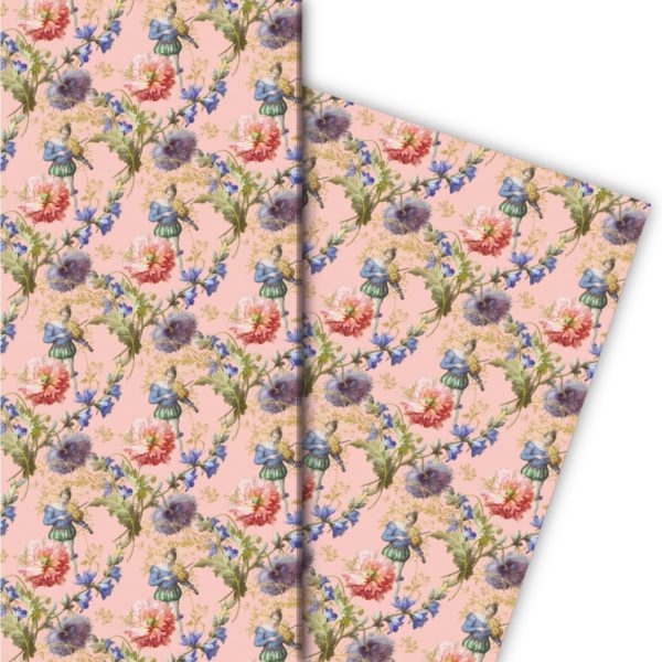 Kartenkaufrausch: Elegantes Blumen Geschenkpapier mit aus unserer Designer Papeterie in rosa