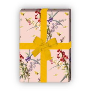 Kartenkaufrausch: Löwenmäulchen Geschenkpapier mit Schmetterlingen aus unserer florale Papeterie in rosa