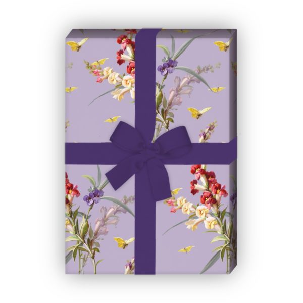 Kartenkaufrausch: Löwenmäulchen Geschenkpapier mit Schmetterlingen aus unserer florale Papeterie in beige