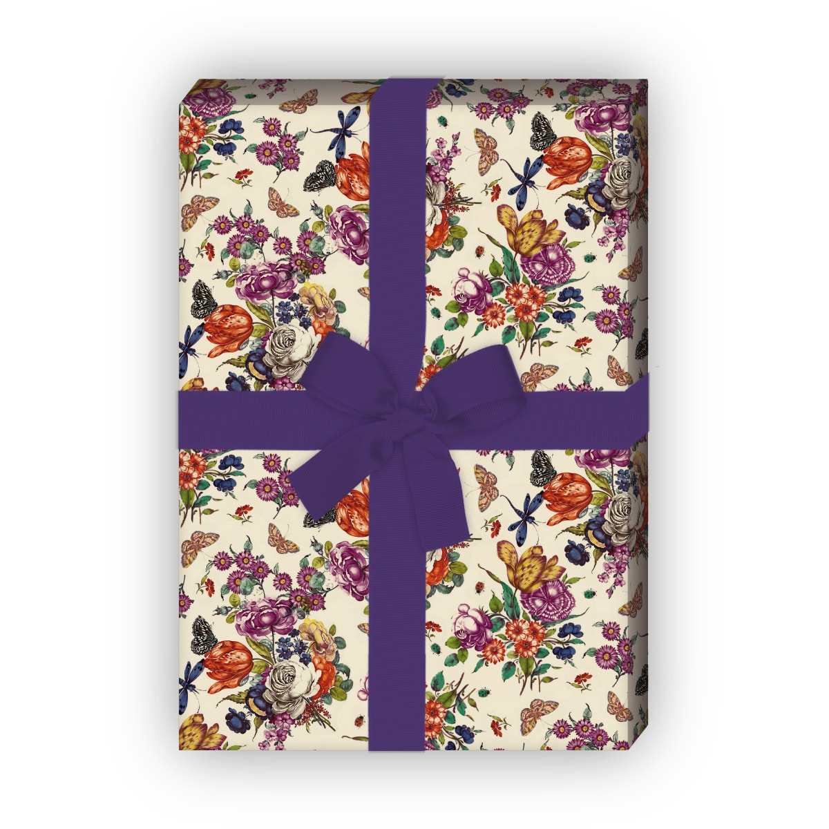 Kartenkaufrausch: Üppiges Geschenkpapier mit Porzellan aus unserer florale Papeterie in beige