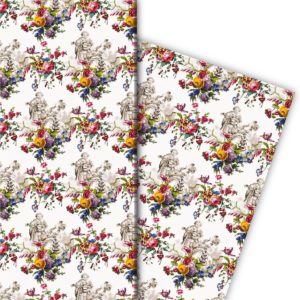 Kartenkaufrausch: Romantisches Geschenkpapier mit Pärchen aus unserer florale Papeterie in weiß