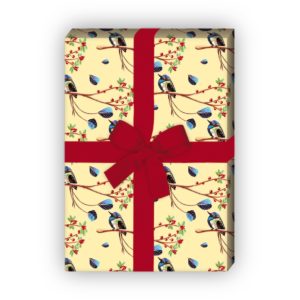 Kartenkaufrausch: Edles gemaltes Geschenkpapier mit aus unserer Tier Papeterie in gelb