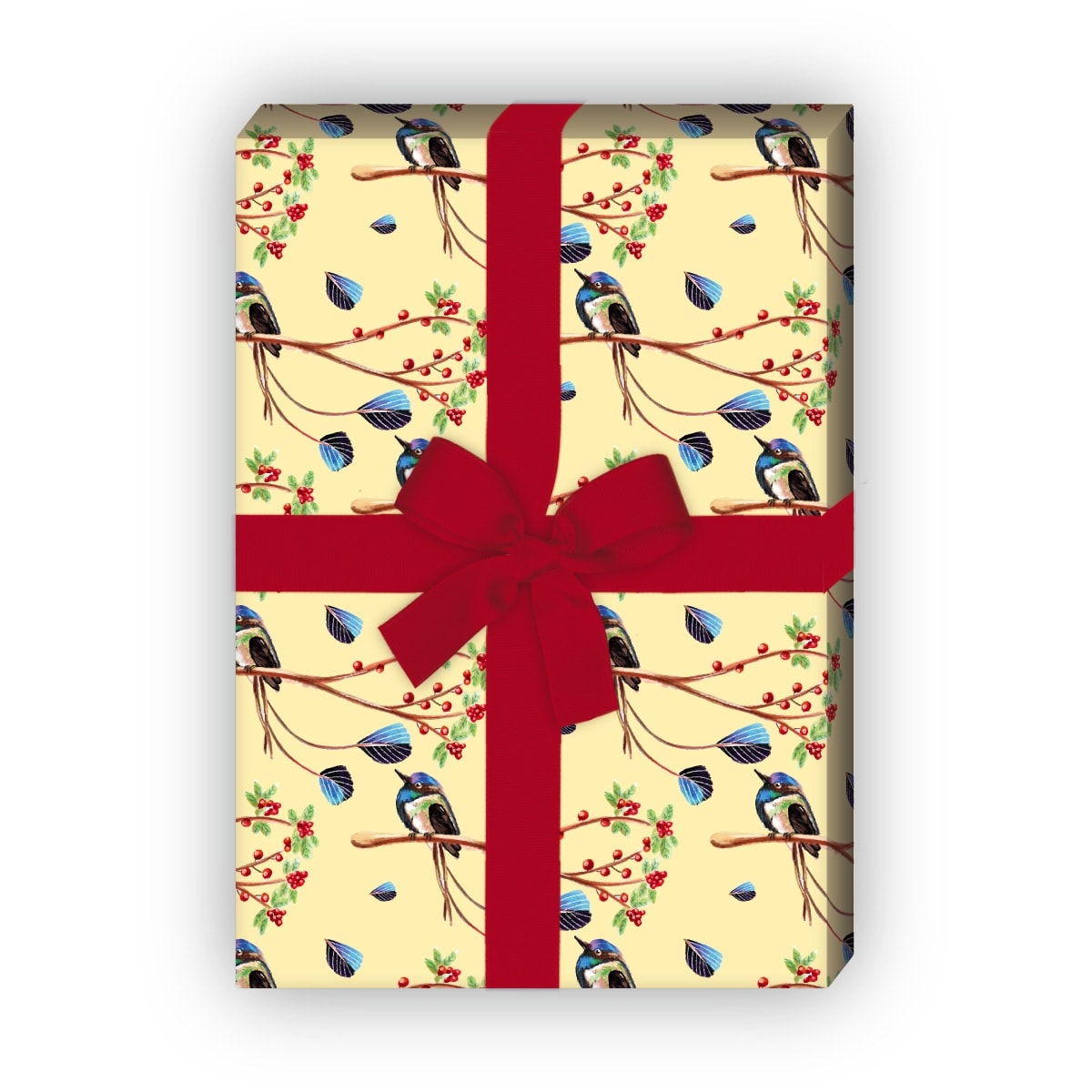 Kartenkaufrausch: Edles gemaltes Geschenkpapier mit aus unserer Tier Papeterie in gelb