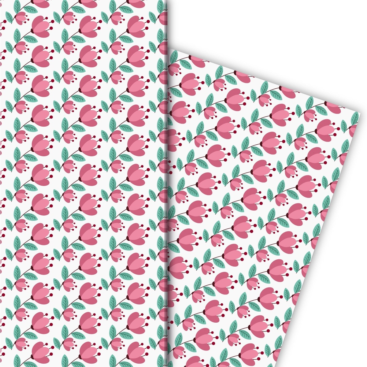 Kartenkaufrausch: Schönes Streifen Geschenkpapier mit aus unserer florale Papeterie in rosa