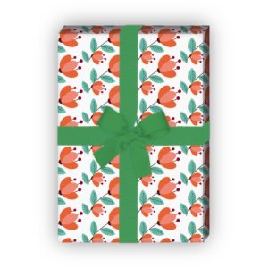 Kartenkaufrausch: Schönes Streifen Geschenkpapier mit aus unserer florale Papeterie in orange