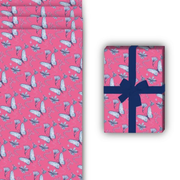Tier Geschenkverpackung: Zartes gemaltes Geschenkpapier mit von Kartenkaufrausch in rosa