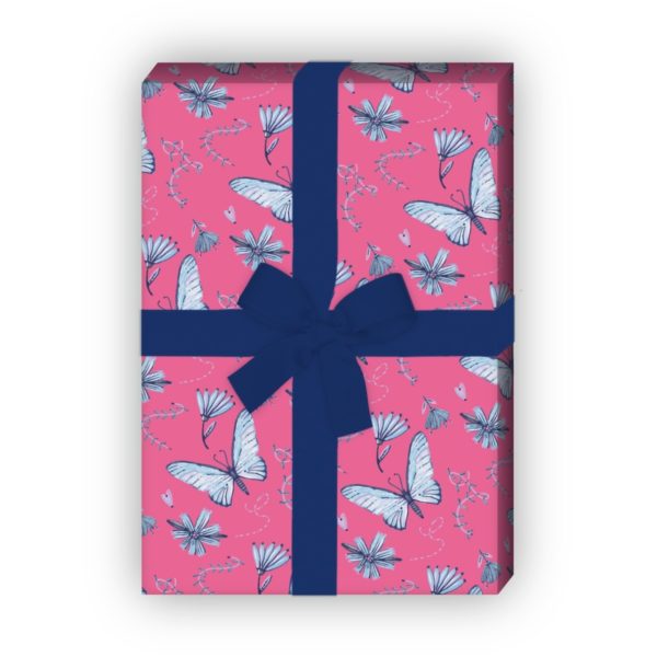 Kartenkaufrausch: Zartes gemaltes Geschenkpapier mit aus unserer Tier Papeterie in rosa