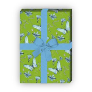 Kartenkaufrausch: Zartes gemaltes Geschenkpapier mit aus unserer Tier Papeterie in grün