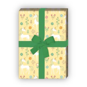 Kartenkaufrausch: zauberhaftes Kinder Geschenkpapier mit aus unserer Kinder Papeterie in gelb