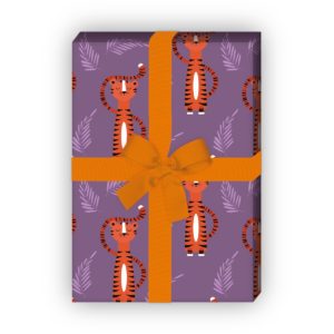 Kartenkaufrausch: Cooles Tiger Geschenkpapier nicht aus unserer Kinder Papeterie in lila