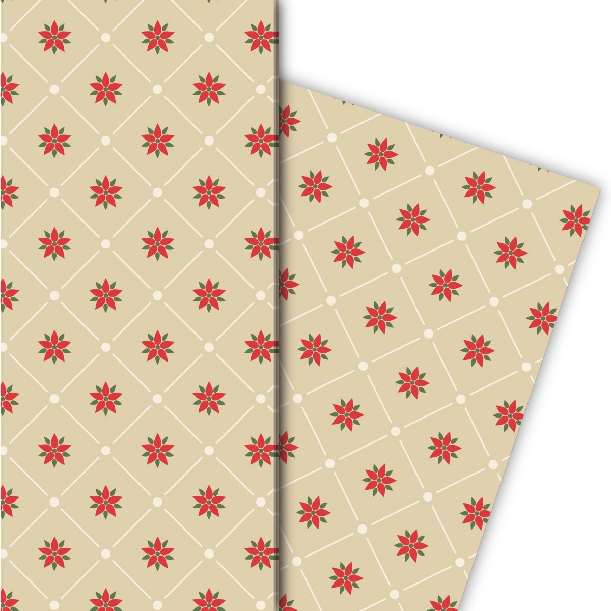 Kartenkaufrausch: Edles grafisches Weihnachts Geschenkpapier aus unserer Weihnachts Papeterie in beige