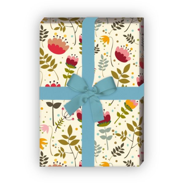 Kartenkaufrausch: Schönes Blumen Geschenkpapier im aus unserer florale Papeterie in rot