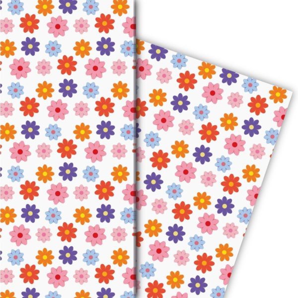 Kartenkaufrausch: Buntes 70er Jahre Blumen aus unserer florale Papeterie in rosa