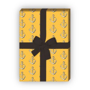 Kartenkaufrausch: Nautisches Geschenkpapier für liebevolle aus unserer Meer Papeterie in gelb