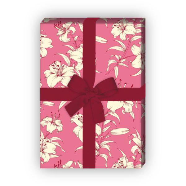 Kartenkaufrausch: Exotisches Sommer Geschenkpapier mit aus unserer florale Papeterie in rosa