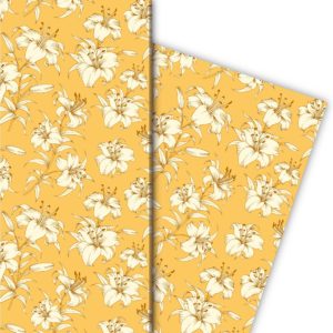 Kartenkaufrausch: Exotisches Sommer Geschenkpapier mit aus unserer florale Papeterie in gelb