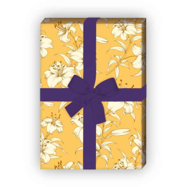 Kartenkaufrausch: Exotisches Sommer Geschenkpapier mit aus unserer florale Papeterie in gelb