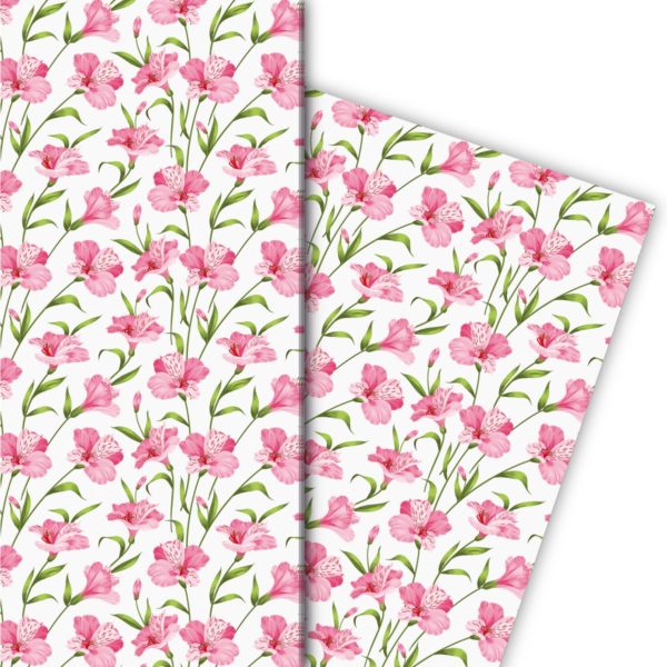 Kartenkaufrausch: Edles Sommer Geschenkpapier mit aus unserer florale Papeterie in weiß