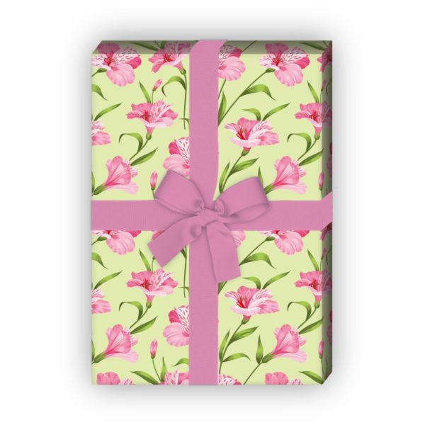 Kartenkaufrausch: Edles Sommer Geschenkpapier mit aus unserer florale Papeterie in grün