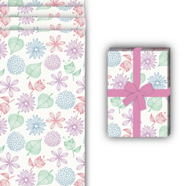 florale Geschenkverpackung: zartes Geschenkpapier mit Sommer von Kartenkaufrausch in lila