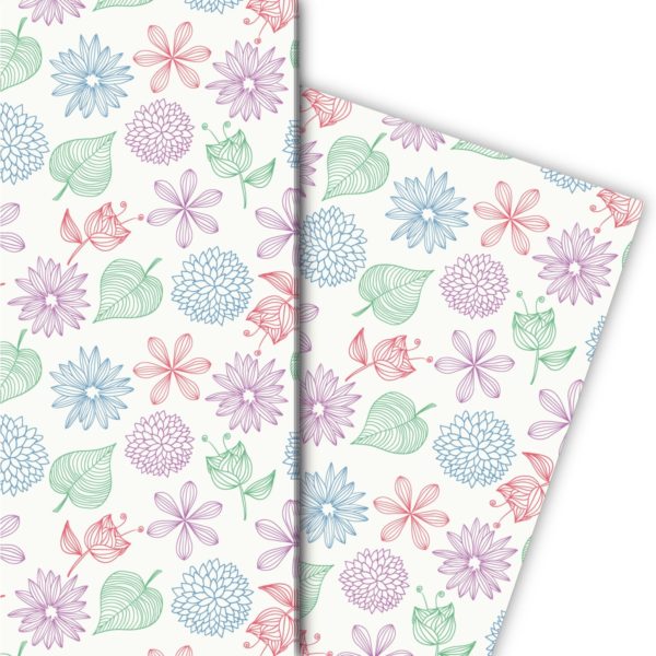 Kartenkaufrausch: zartes Geschenkpapier mit Sommer aus unserer florale Papeterie in lila