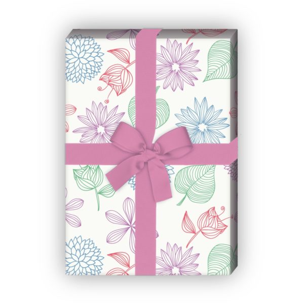 Kartenkaufrausch: zartes Geschenkpapier mit Sommer aus unserer florale Papeterie in lila