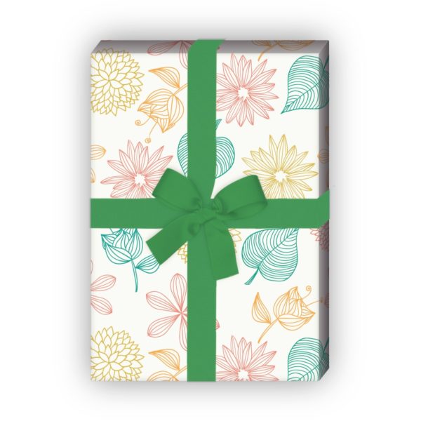 Kartenkaufrausch: zartes Geschenkpapier mit Sommer aus unserer florale Papeterie in gelb