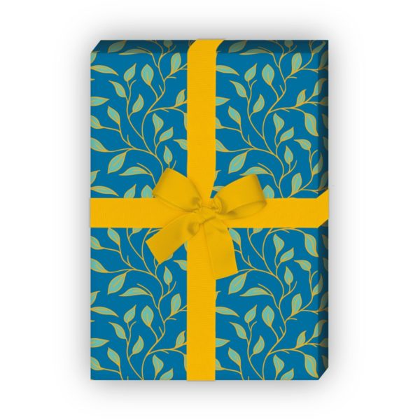 Kartenkaufrausch: Edles florales Geschenkpapier mit aus unserer Natur Papeterie in blau
