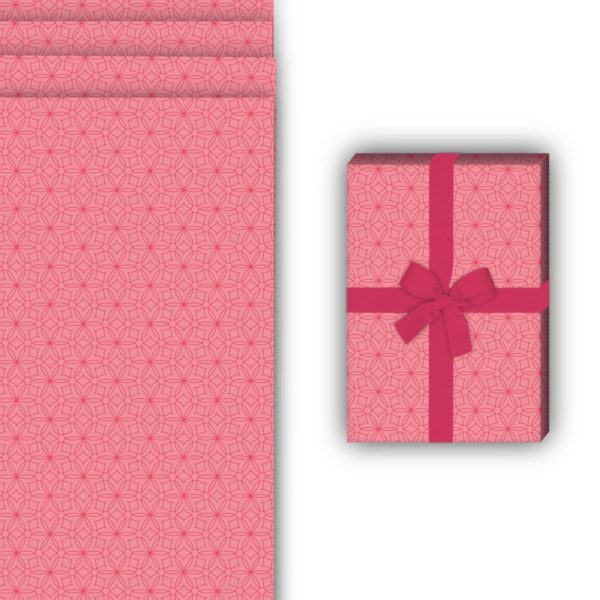 florale Geschenkverpackung: Stern Blumen Geschenkpapier mit von Kartenkaufrausch in rosa